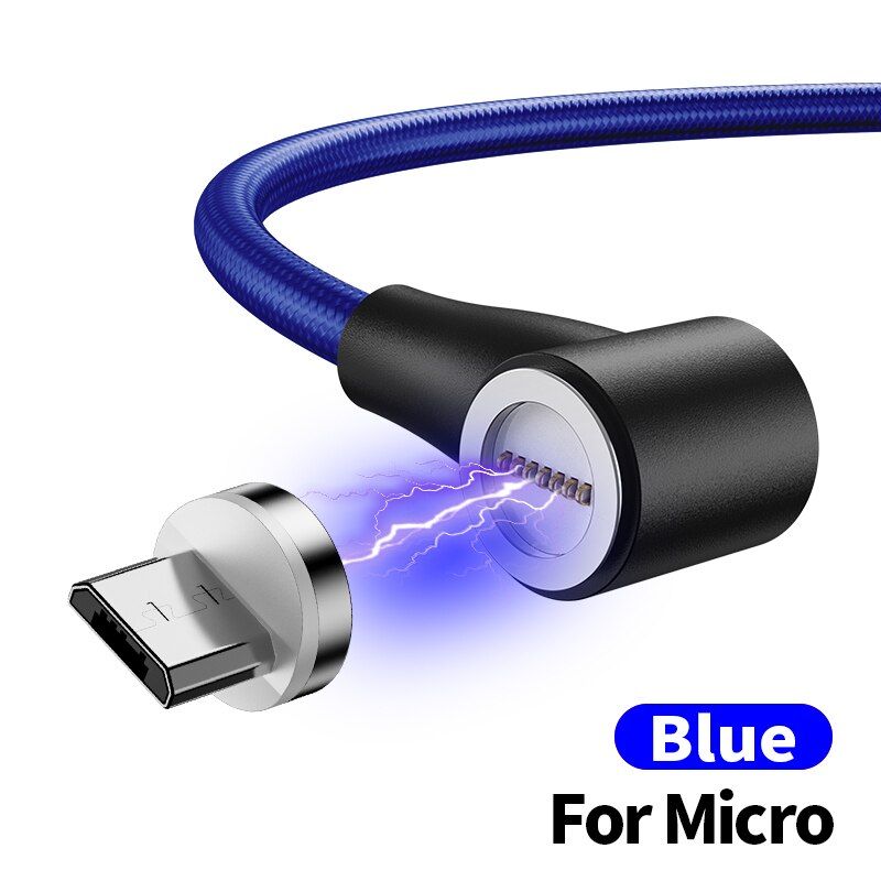 5A Superfast Charging Magnetic USB Cable Type C Micro USB Charging Data Cable Quick Charger Support Data Transmit 90 Degree Cabo