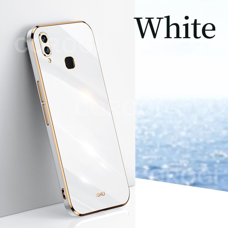 For Vivo Y95 Back Cover Fashion Shiny Plating Square Bumper Camera Protection Case Soft Silicone Shockproof Protective Mobile Phone Cases
