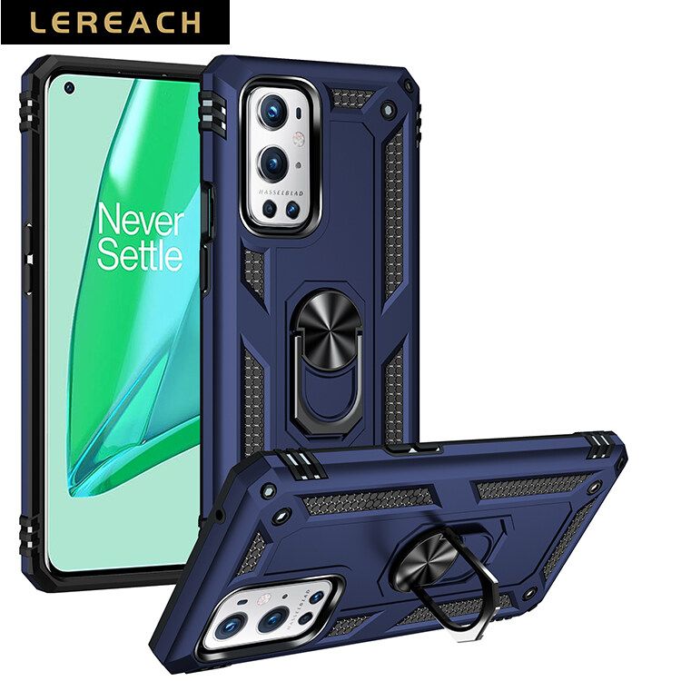 Lereach For OnePlus 9 Pro Mobile Phone Case TUP+PC Hard Ring Car Ring Bracket Shockproof Back Cover