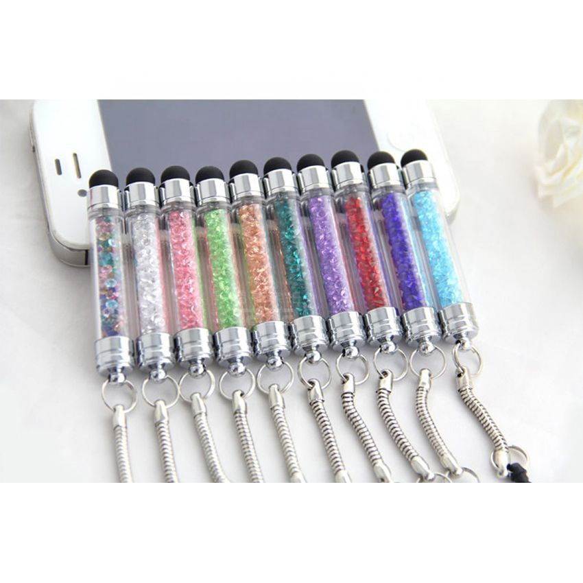 2 in 1 Diamond Crystal Stylus Touch Screen Stylus Pen Capacitive Pen for All Smart Phone & Tablet -Stylus Capacitive Touch Pen- Stylus Pen- Random Color