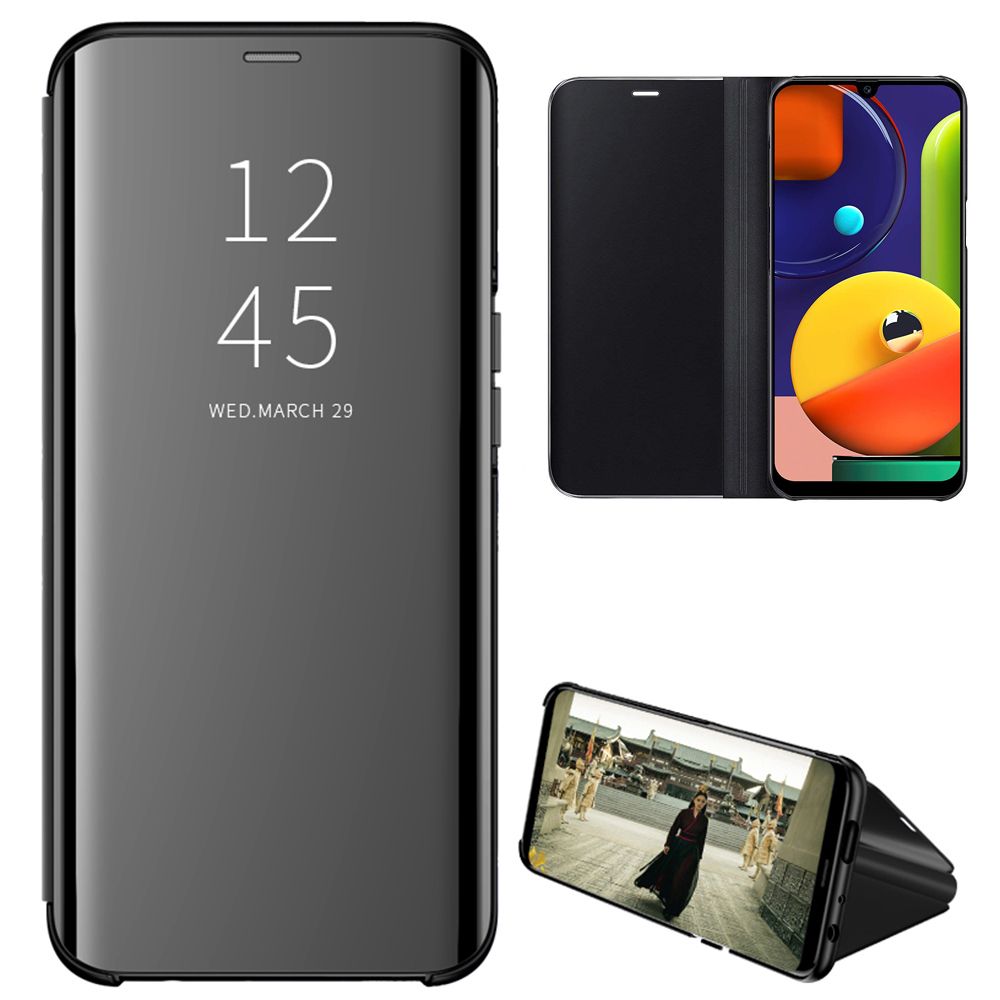 Smart Mirror Flip Phone Case For Samsung Galaxy A50S View PU Leather Stand Protective Cover