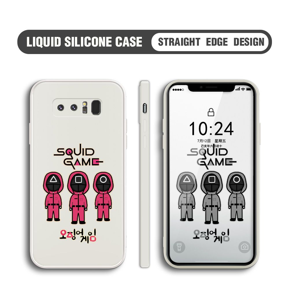 Jizetin for Samsung Galaxy Note 8 Case Trend Cartoon Korean Squid Phone Cover Liquid Silicone Case Phone Protective Case