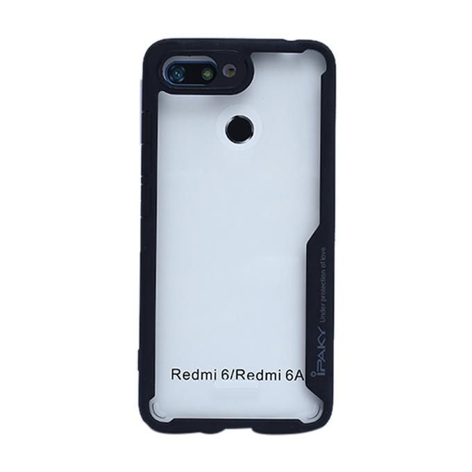 Ipaky Back Cover for Redmi 6A - Transparent And Black