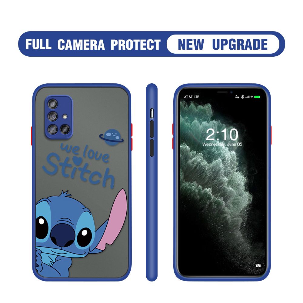 Hontinga for Samsung A71 5G Case Cute Cartoon Cases Edge Frosted Transparent Phone Cover