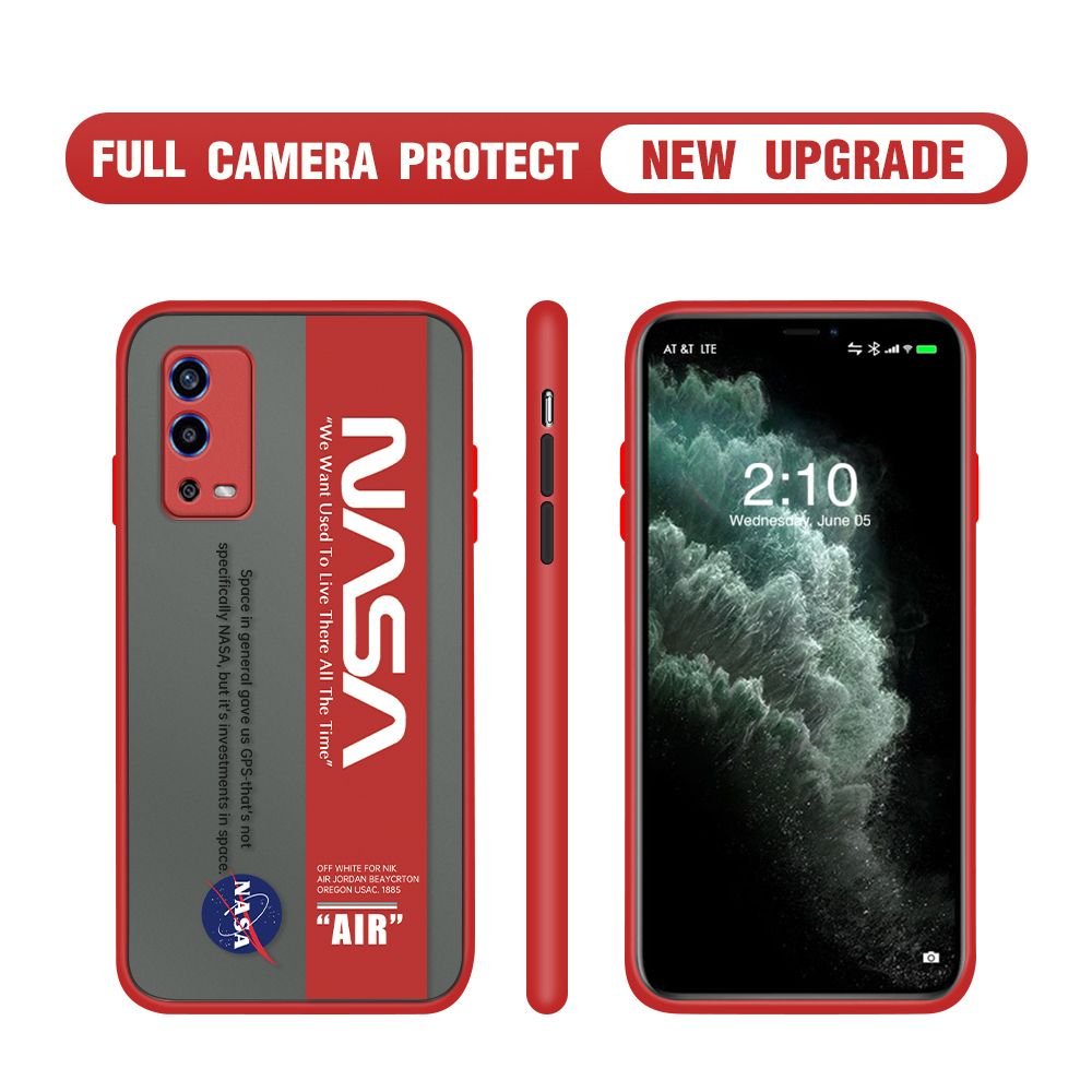 Hontinga for OPPO A55 Case Astronaut Space Logo Cases Edge Frosted Transparent Phone Cover