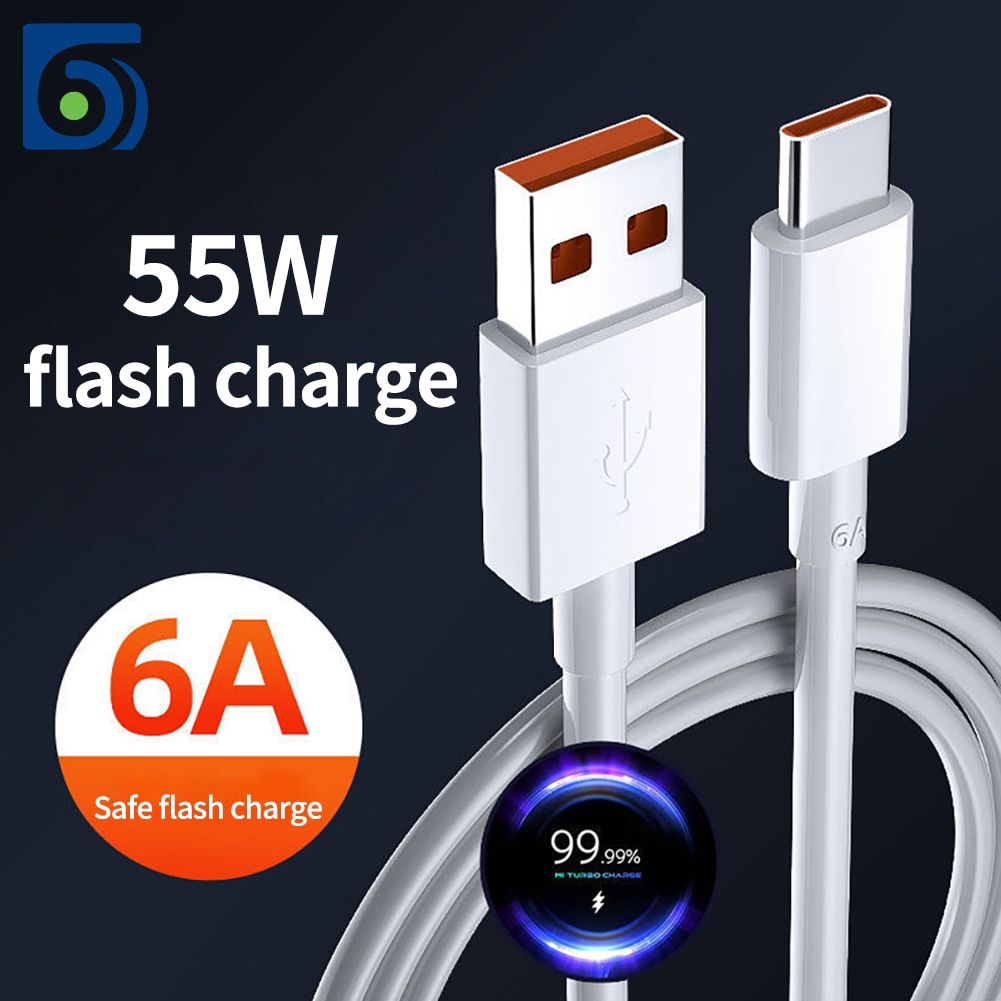 Byscoon Usb Type C Charge Cable 6A 55W For Xiaomi Mi 11 Ultra 11 Pro USB C Fast Charge Cable 33W For Xiaomi Mi 10 10s 10T K40