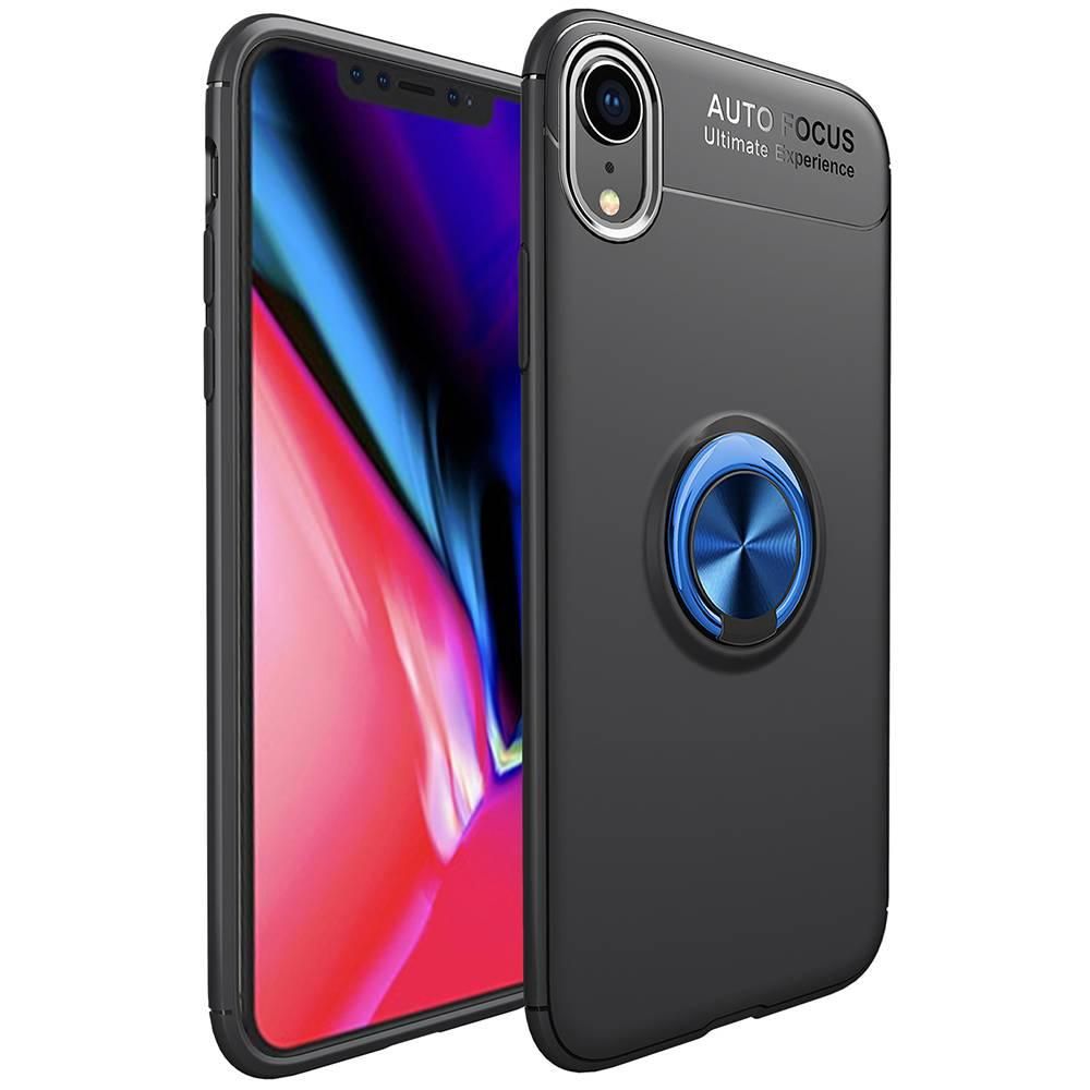 For Apple iPhone XR 360 Degree Rotating Ring Clip Holder Case (Compatible with Magnetic Car Mount) Resilient TPU Drop Protection Armor Protective Case Cover