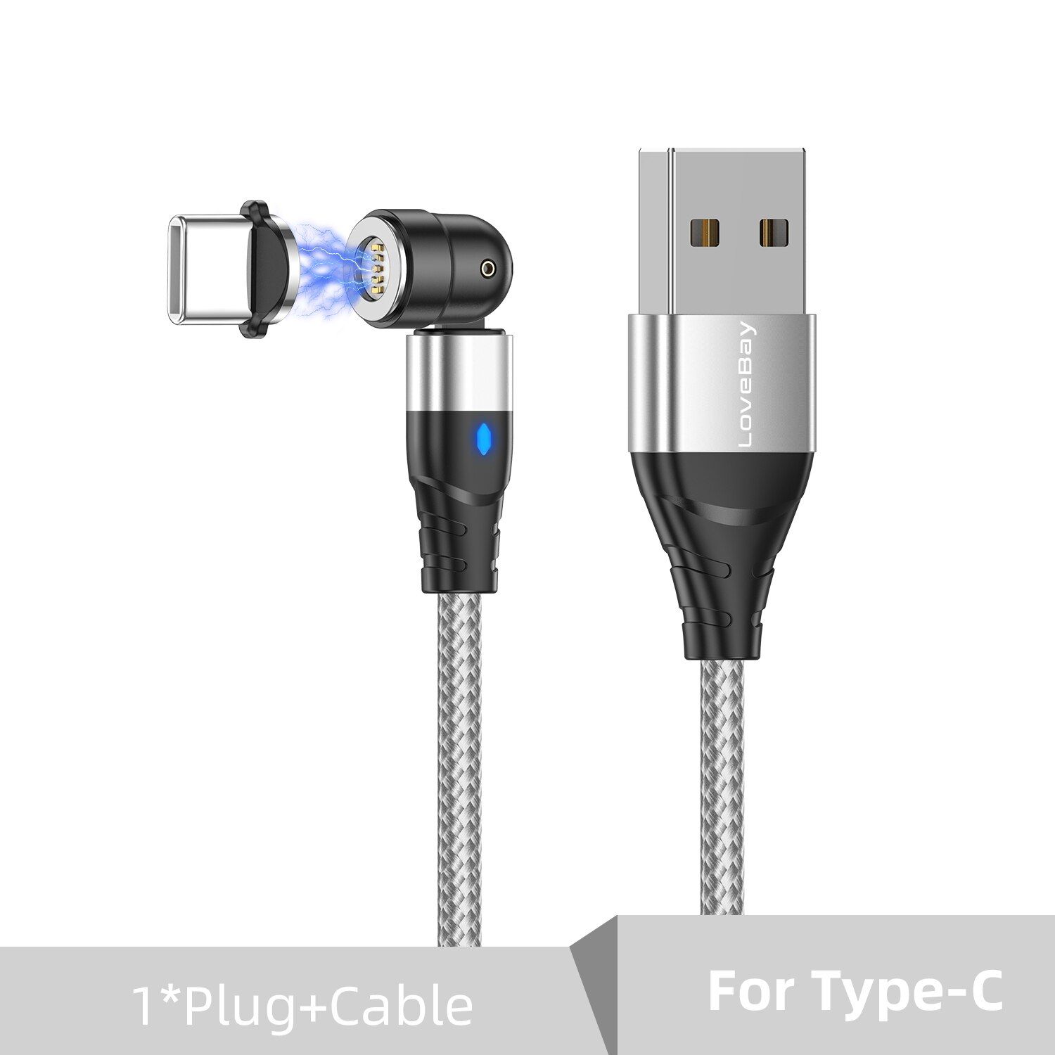 LOVEBAY 540 Rotate 3A Magnetic Cable Mobile Phone Charging Cables Micro USB Cable USBC Type C Charger For iPhone 12 Charge Wire
