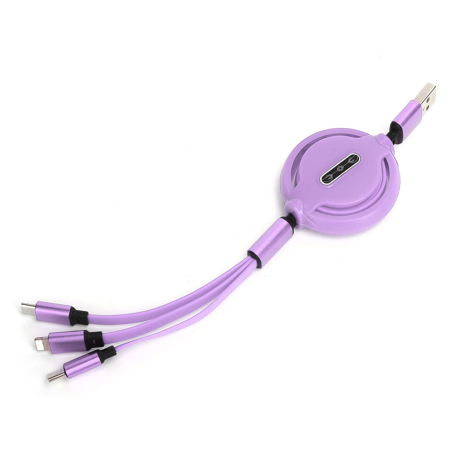 CarMeng La 3 in 1 3A Telescopic Data Line Multi‑Head Fast Charging Wire Charger Cable