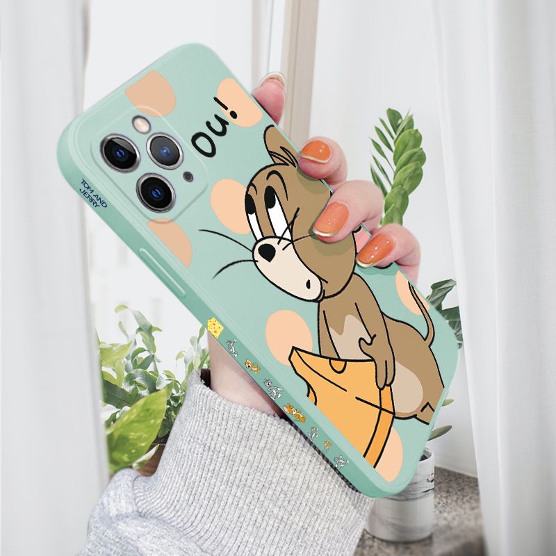 AMORVOR for iPhone 11 Pro Back Cover Cartoon Cute Lovely Side design Soft Case Liquid Silicone Phone Cases
