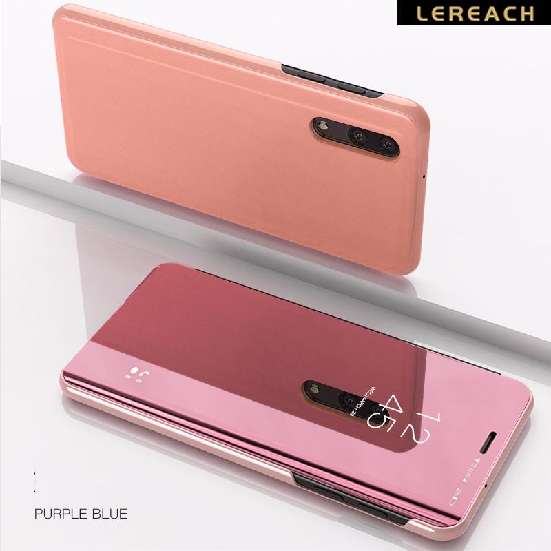 Lereach For Sony Xperia 1 II Cove Case Leather Flip Cover plated Mirror + PU leather Back Cover Case