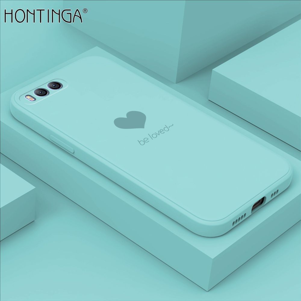 Hontinga for Xiaomi MI 6 A2 Case Simple Lover Heart Pattern Back Cover Soft Square Edge Liquid Silicone Phone Cases