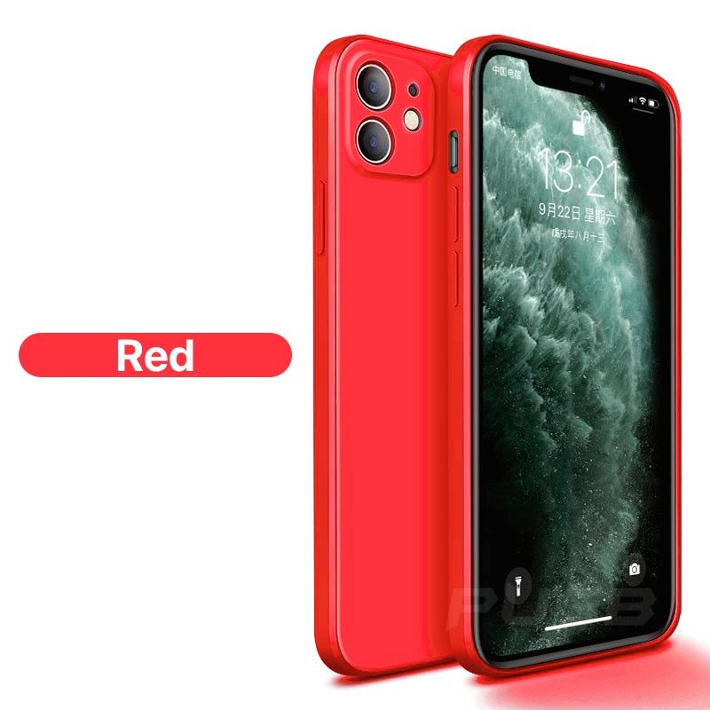 Luxury Square Frame Soft Liquid Silicone Case For iPhone 12 11 13 Pro Max Mini X Xr Xs SE 2 2020 6 6s 7 8 Plus Shockproof Cover