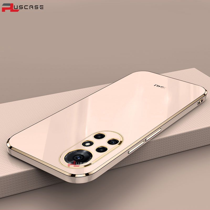 PlusCase for Huawei Nova 8 6D Plating Soft Case Lens Protector Square Frame Silicone Glossy Shockproof Phone Back Cover