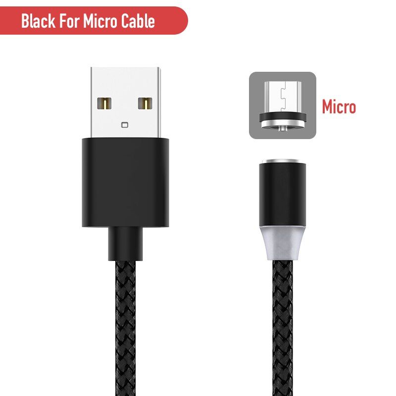 1/2M Magnetic Micro USB Cable LED Magnet Micro Cable Android Cell Phone Charging Wire Nylon Data Line for Samsung Huawei