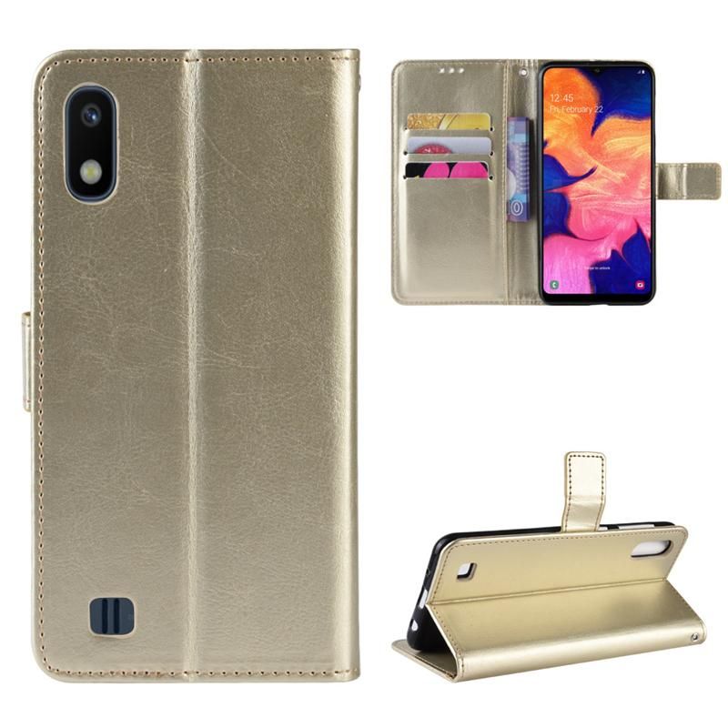 Holster Flip Stand Wallet Crazy Horse PU Leather Case For Samsung Galaxy A10 Cover