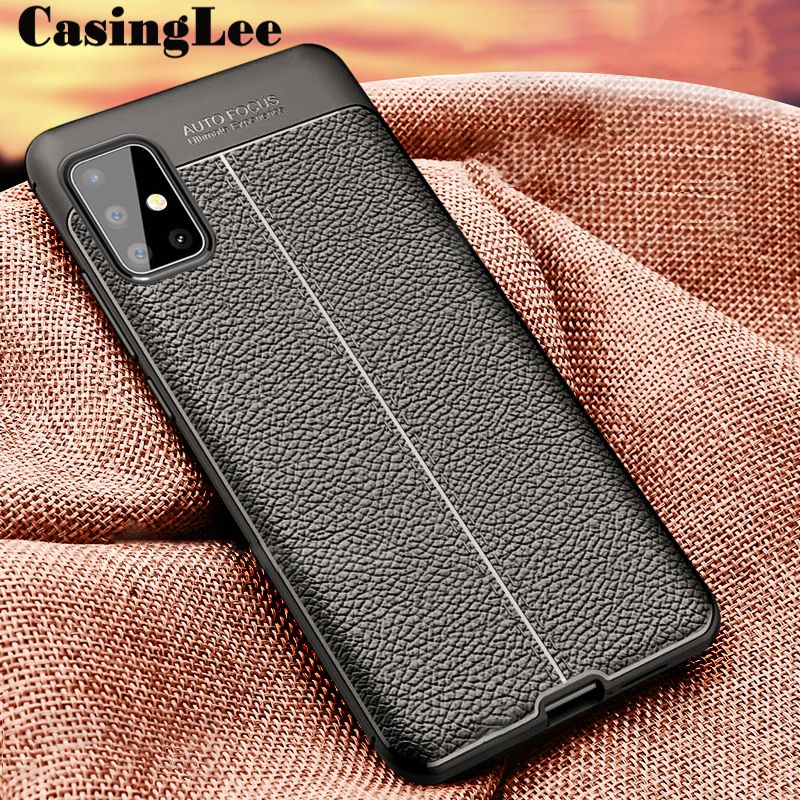 Casinglee For Samsung Galaxy M51 Case for Silicone Litchi Pattern PU Leather Shockproof Phone cases Samsung Galaxy M51 Back Cover