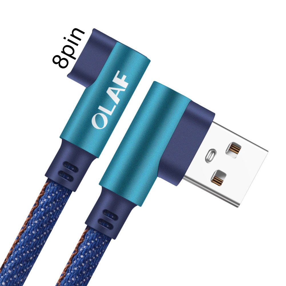 OLAF 90 Degree Elbow Micro USB Type C Fast Charging Cable for iPhone Android