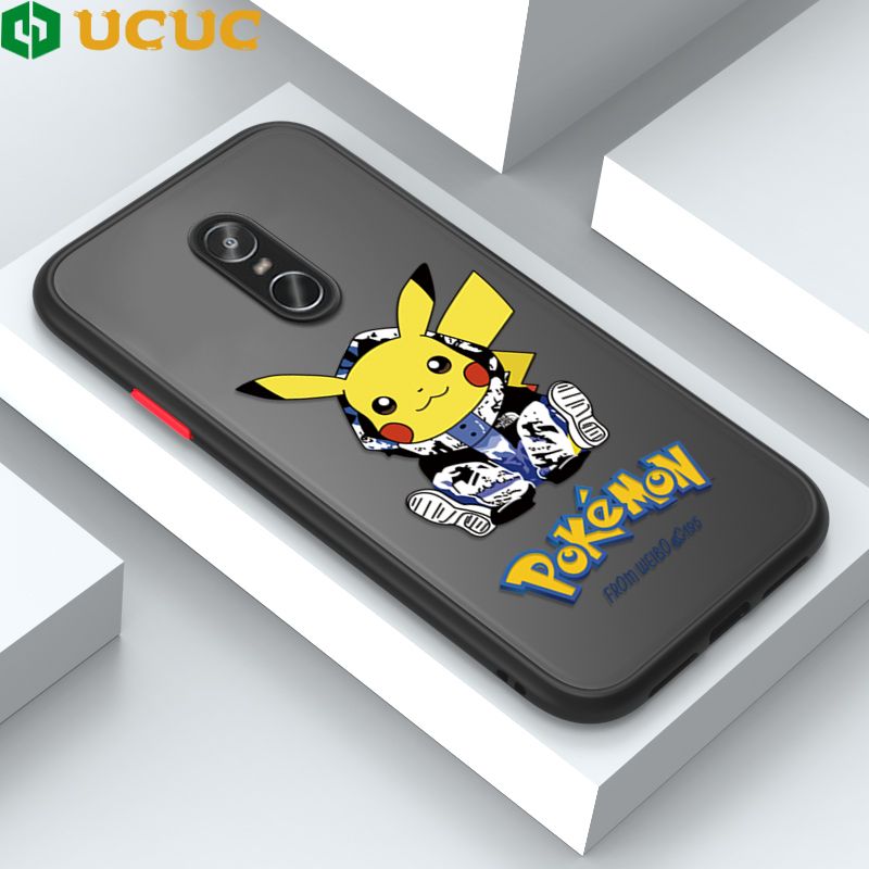 UCUC for Redmi Note 4 / 4x Pro Back Cover Wrapped Pikachu Frosted Transparent Hard Phone Case Thin Shockproof Full Cover Camera Protect Case
