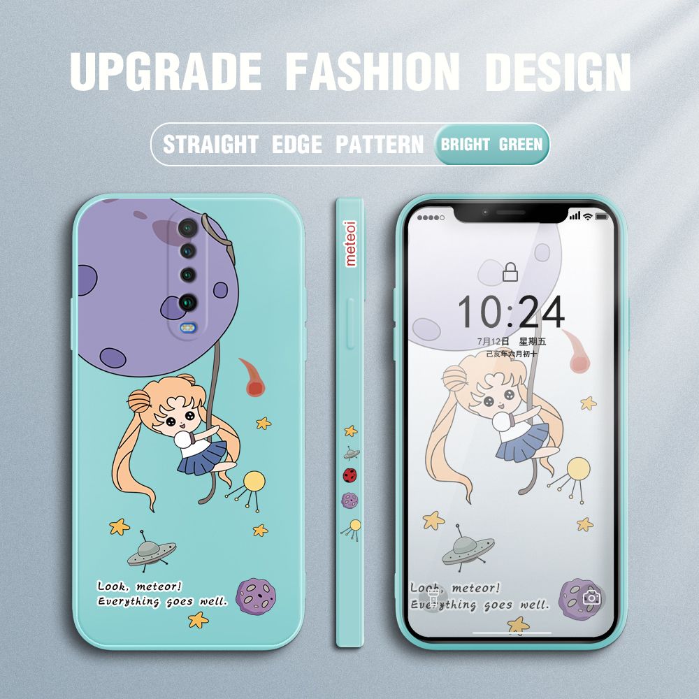 UCUC for Xiaomi Poco X2 / Redmi K30 Back Cover Beauty Warrior Ultra Thin Soft Luxury Square Multicolor Liquid Silicone Phone Case
