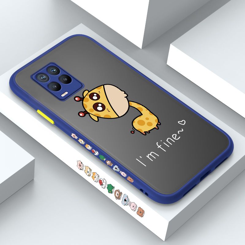 ZeroQiQi for Realme 8 Case Cute Funny Giraffe Side Printing Cover Frosted Ultra Thin Protective Anti Fall Phone Case