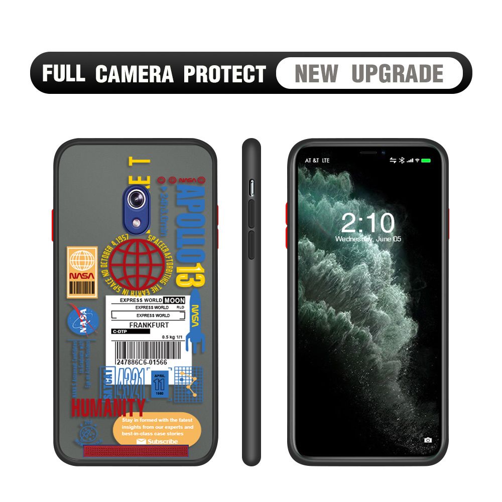 Hontinga for ASUS 6 Case Travel Poster Camera Shockproof Protection Cases Edge Frosted Transparent Phone Cover