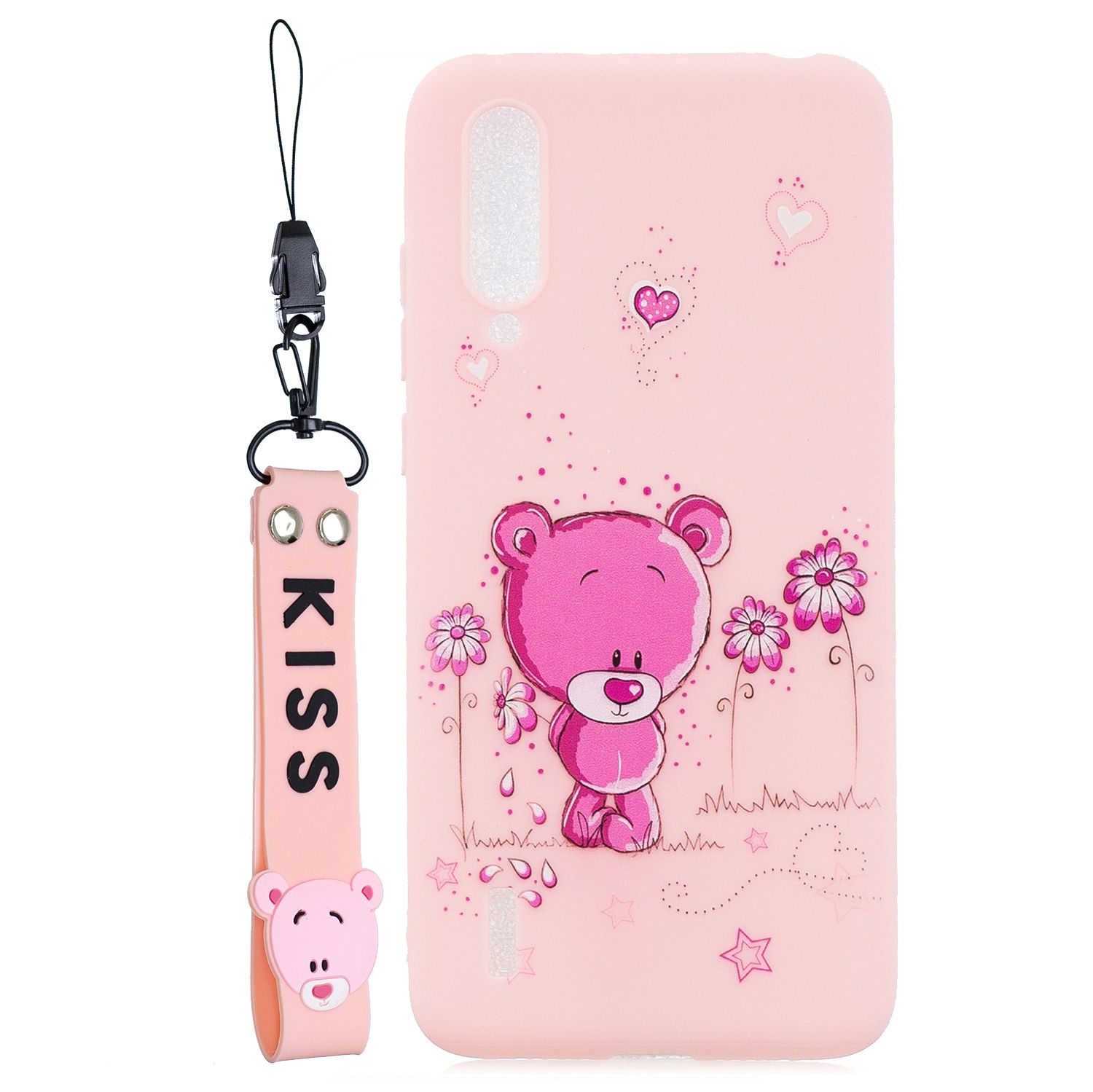 Yfashion kool for XIAOMI CC9 Cartoon Lovely Coloured Painted Soft PU Back Cover Non-slip Shockproof Full Protective Case with Lanyard