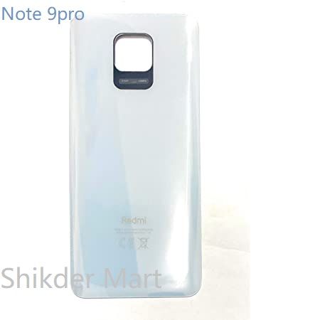 For Xiaomi Redmi note 9 pro Battery Cover Back Glass Panel Rear Housing case For Redmi note 9s Back battery Cover door-White