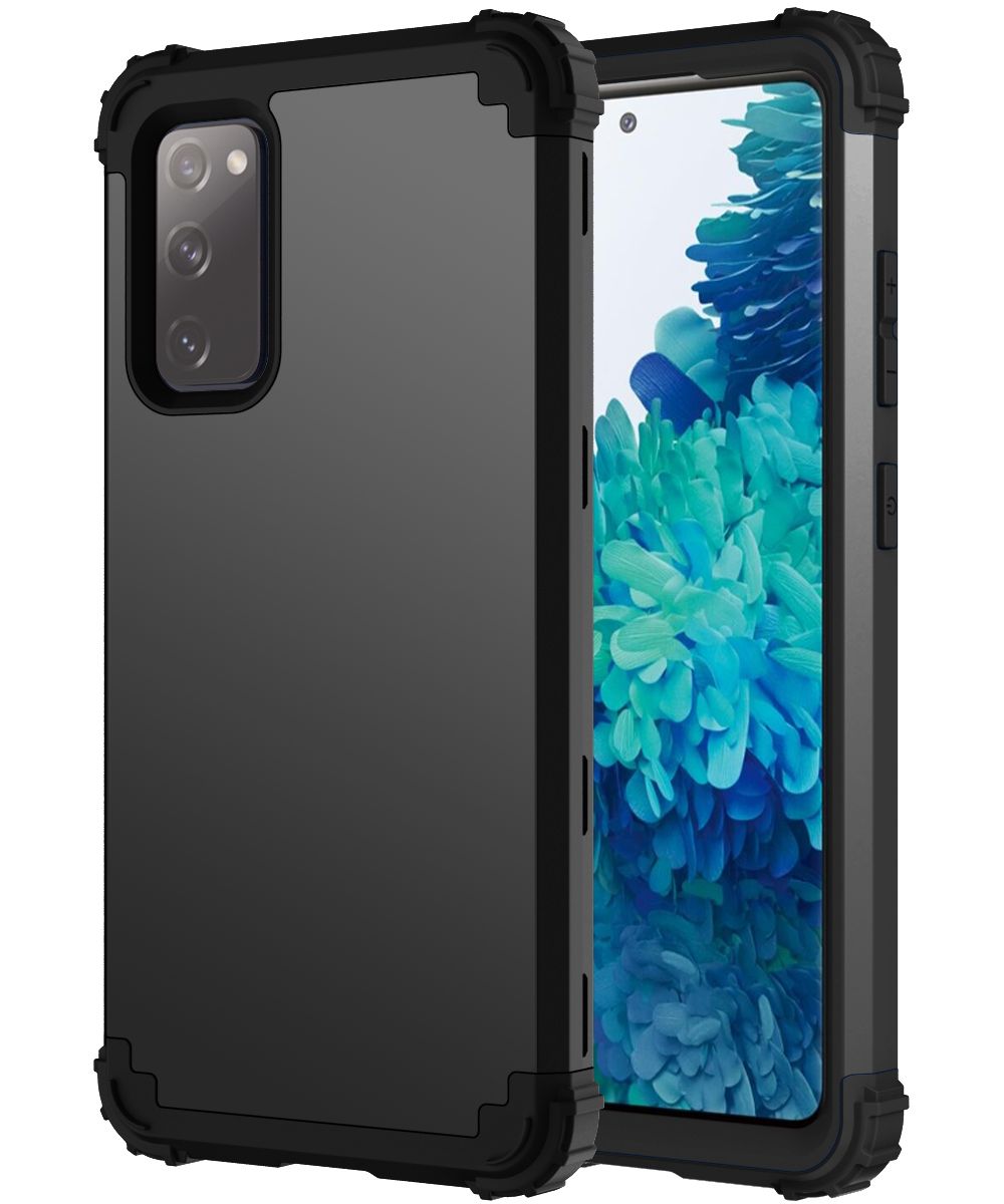 For Samsung Galaxy S20 FE 5G Hybrid Soft Silicone Hard PC Back Bumper 3 in 1 Rugged Heavy Duty Shockproof Protection Case Cover
