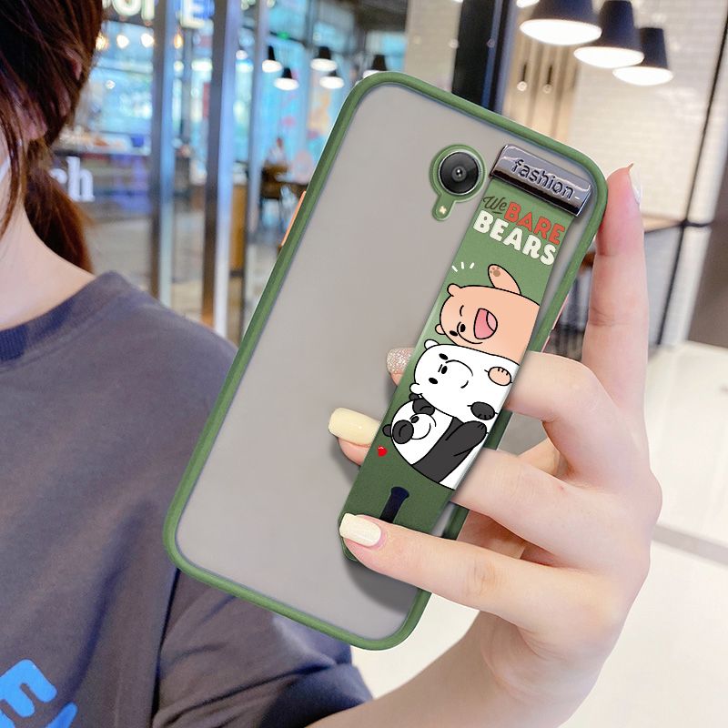 UCUC for Xiaomi Redmi Note 2 Wrist Strap Case Cute Cartoon Three Little Bears Wristband Printing Cover Shockproof Frosted Phone Case