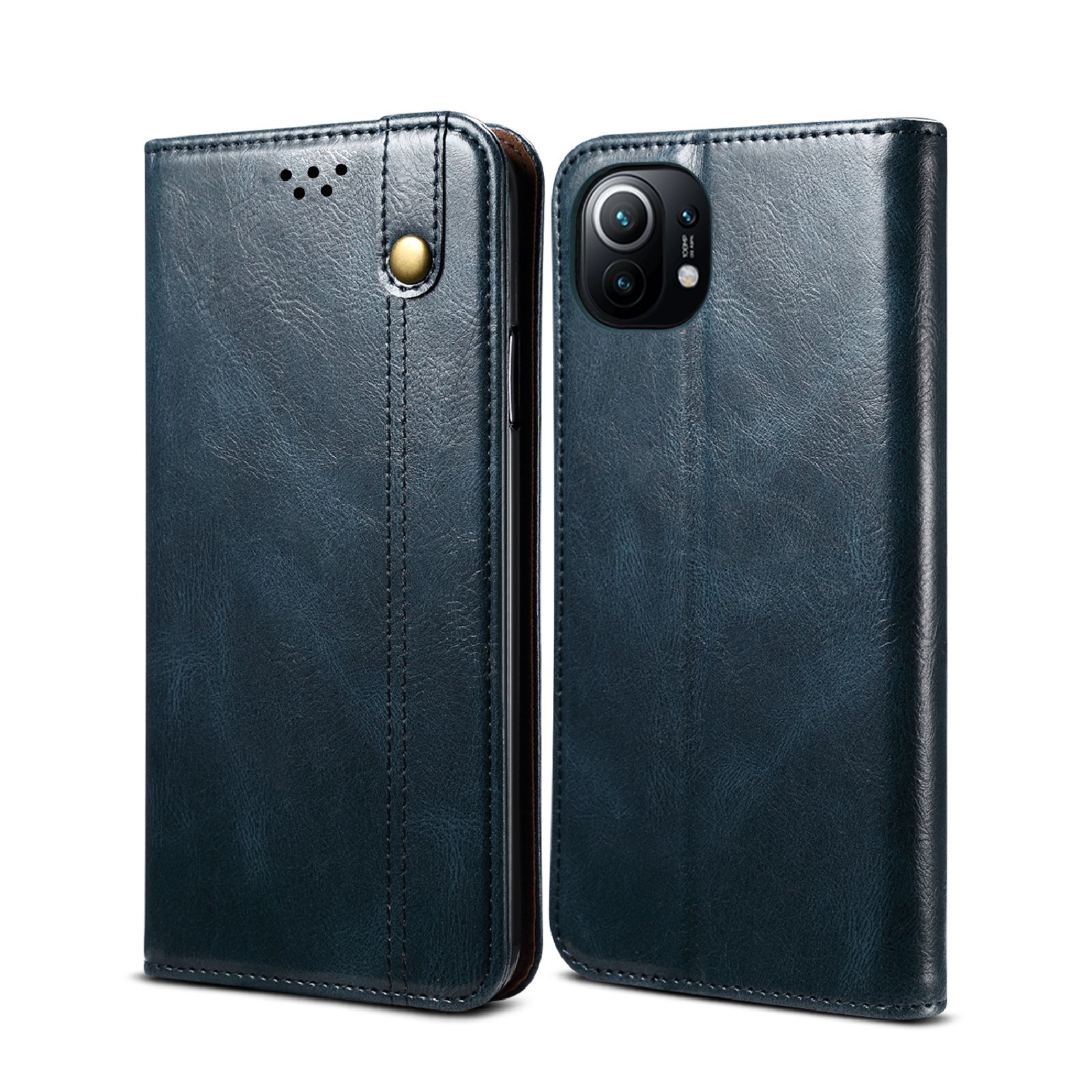 For Xiaomi Mi 11 Premium PU Leather with Card Slots and Magnetic Closure Flip Wallet Stand Cover
