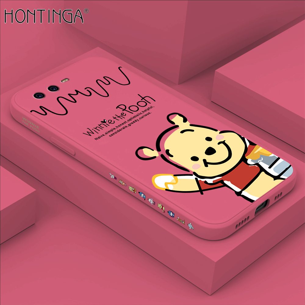 Hontinga for Huawei P10 Plus Case Side Design Hello Little Bear Back Cover Soft Square Edge Pattern Liquid Silicone Trend Phone Cases