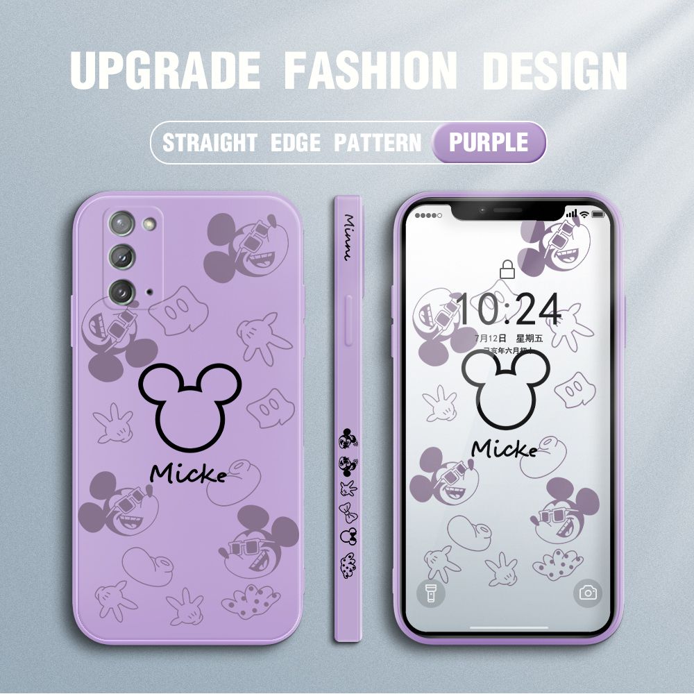 Jizetin for Samsung Galaxy Note 20 Case Creative Printing Pattern Side Design Phone Case Square Edge Pattern Liquid Silicone Cases Full Cover Camera Shockproof Protective Case