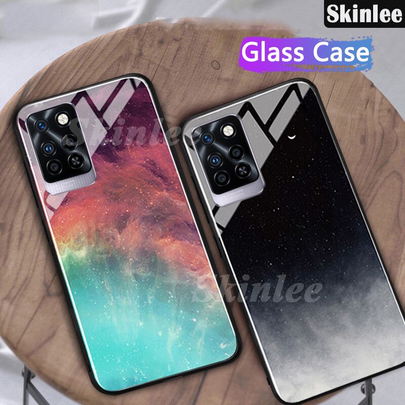 Phone Case Infinix Note 10 Pro NFC Back Tempered Glass Back Cover Instagram Starry Sky Design Cases for Infinix Note10 Pro NFC Cover Shell Mirror Glass