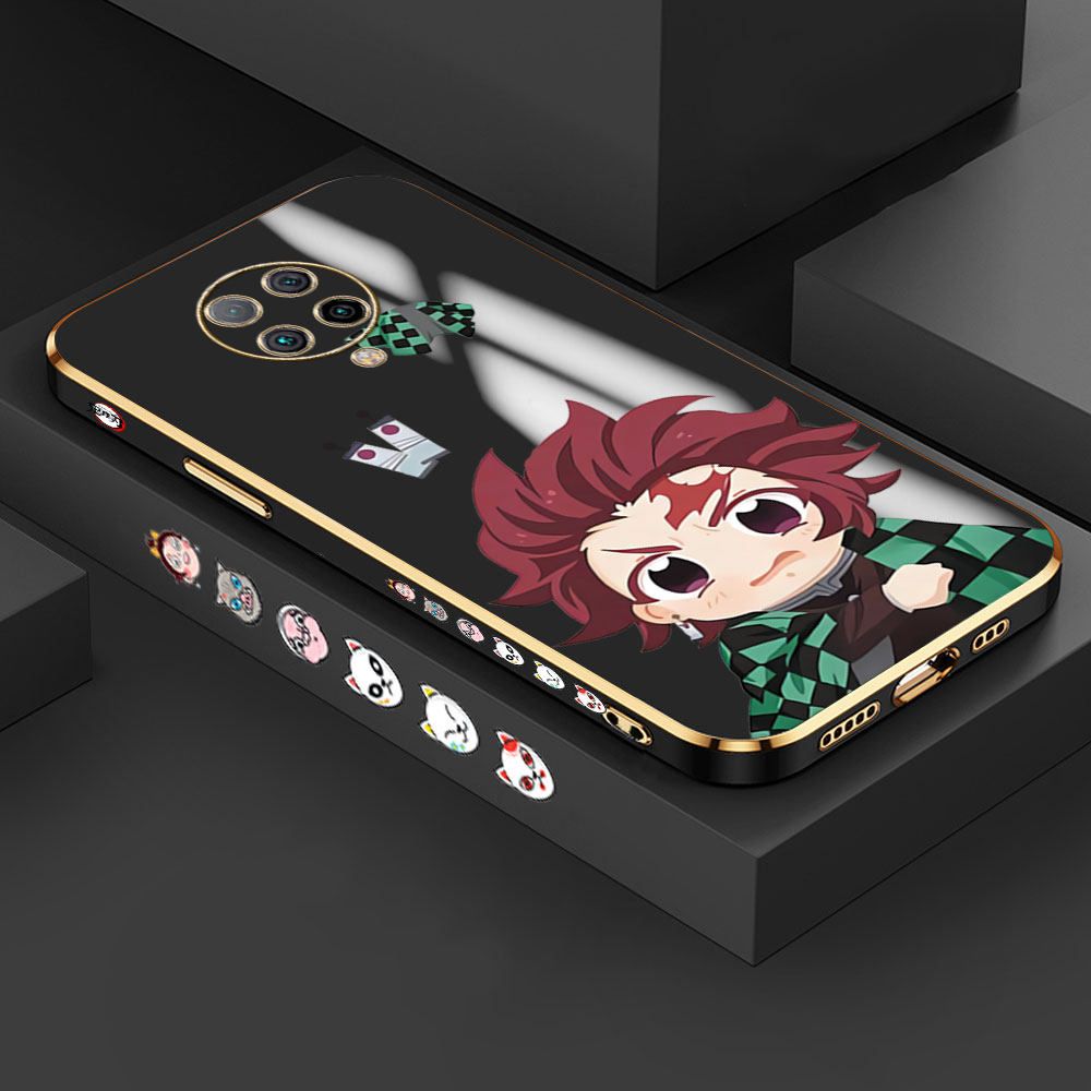 Jizetin (Free Lanyard) Redmi K30 Pro ZooM Case Lovely Tanjiro Luxury 6D Plating Soft Casing Silicone Ultra Thin Phone Cover