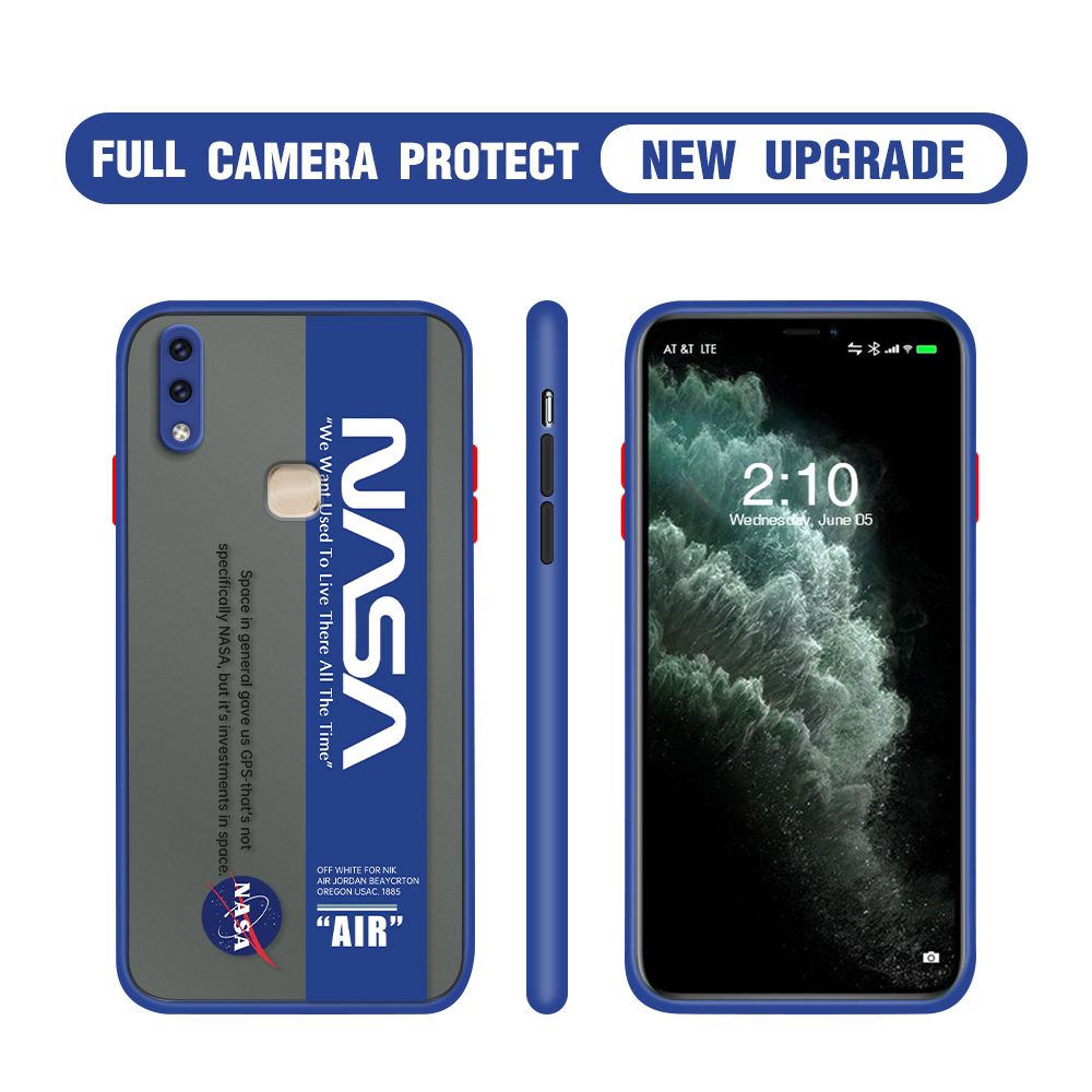 Hontinga for Vivo Y85 Case Astronaut Space Logo Cases Edge Frosted Transparent Phone Cover