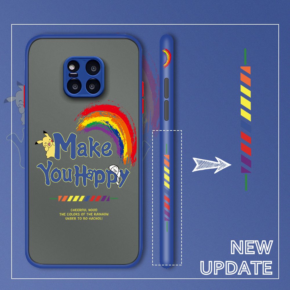 UCUC for Huawei Mate 20 Pro Back Cover Rainbow Pikachu Side Printed Design Phone Case Ultra Thin Frosted Cover Shockproof Phone Cover