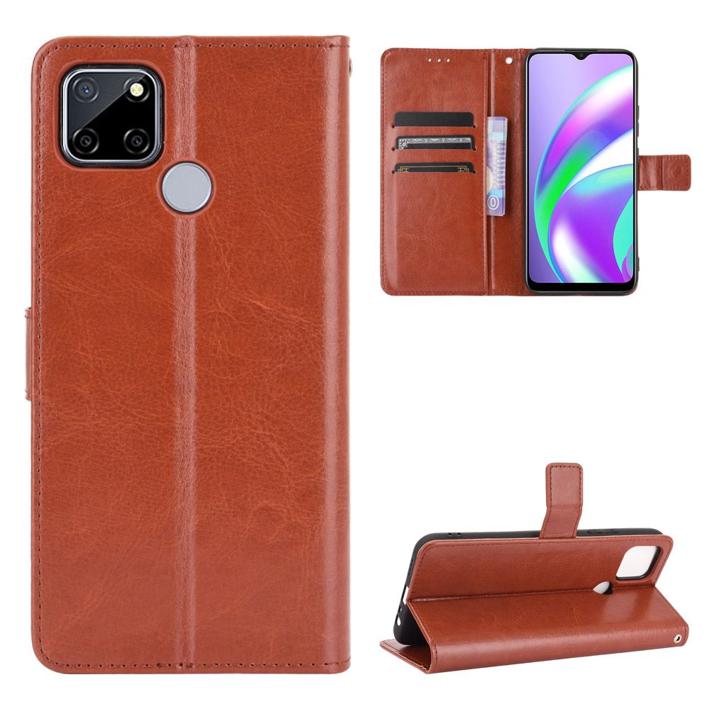 Flip Leather Card Case + Tpu Silicone Back Cover Soft Phone Case For Realme C12 Casing