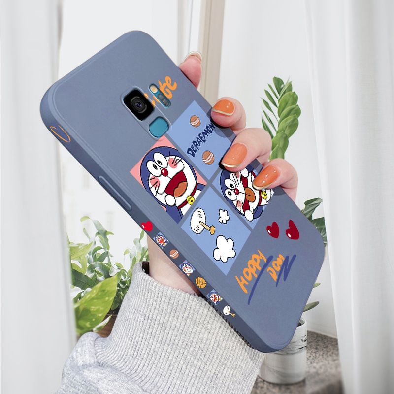 AMORVOR for Samsung Galaxy S9 Back Cover Cute Happy Cartoon Side design Soft Case Multicolor Liquid Silicone Phone Cases