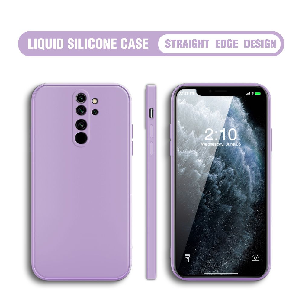 BILI for Redmi Note8 Pro Back Cover Ultra Thin Soft Luxury Square Multicolor Liquid Silicone Phone Case
