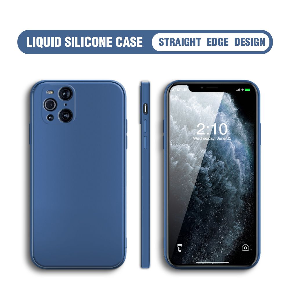 Jizetin for OPPO Find X3 Case Thin Soft Luxury Square Liquid Silicone Phone Case Candy Cover