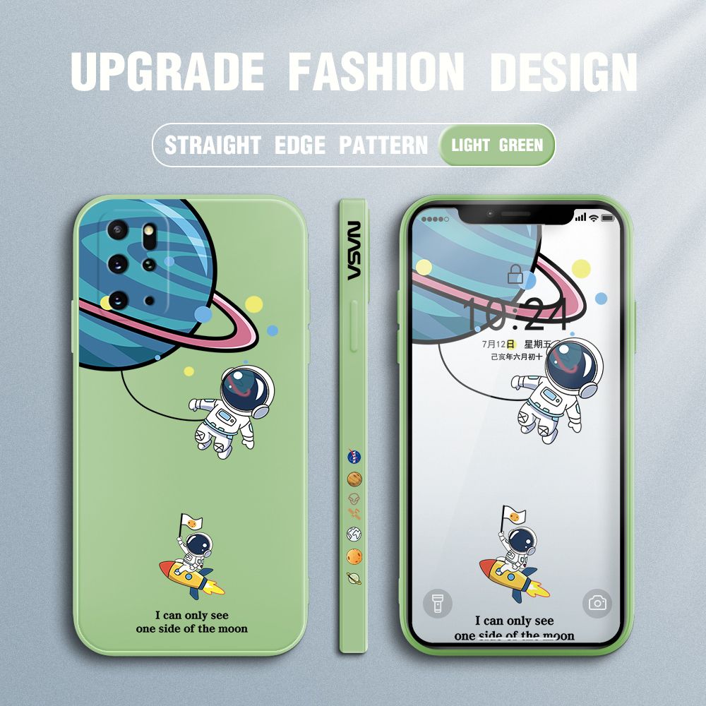 FHKL for Samsung Galaxy S20 Plus Back Cover Cartoon Astronaut Side design Soft Case Multicolor Liquid Silicone Phone Cases