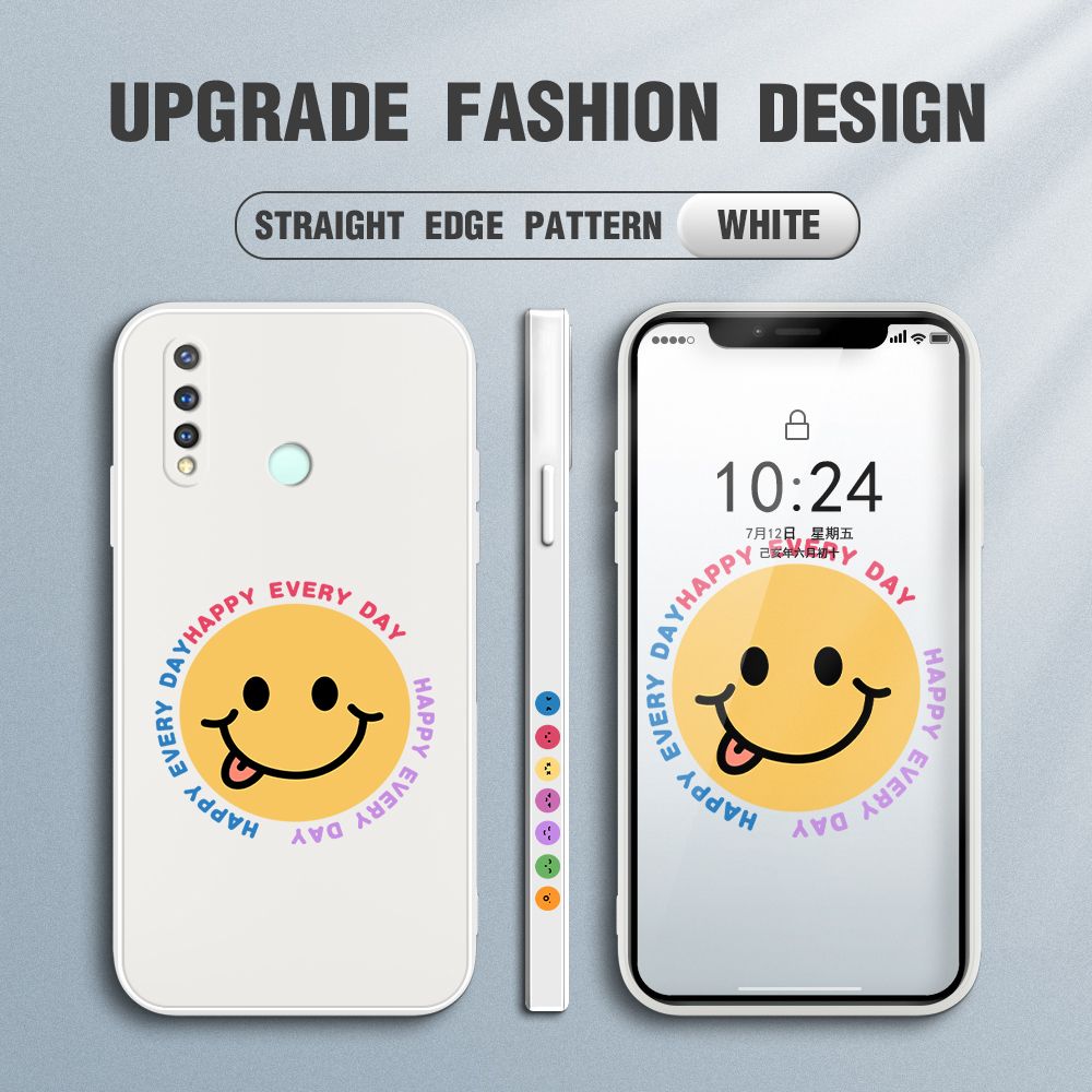 FHKL for Vivo Y19 Back Cover Cartoon Smile Side design Soft Case Multicolor Liquid Silicone Phone Cases