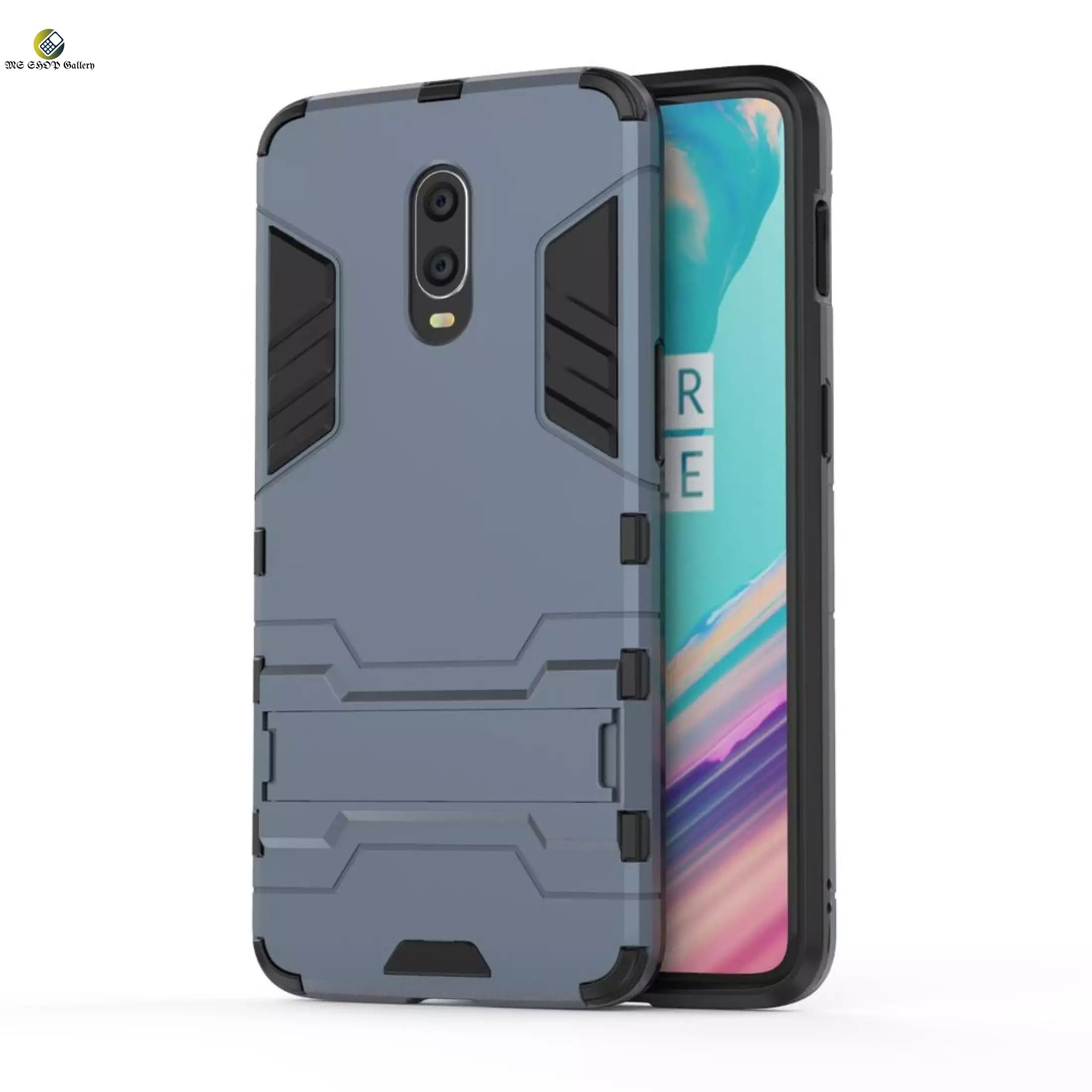 OnePlus 7 Kickstand Cover Hard PC+ Flexible Silicon Rim Bumper Armor Phone Casing Back Cover - মোবাইল ফোন - Phone