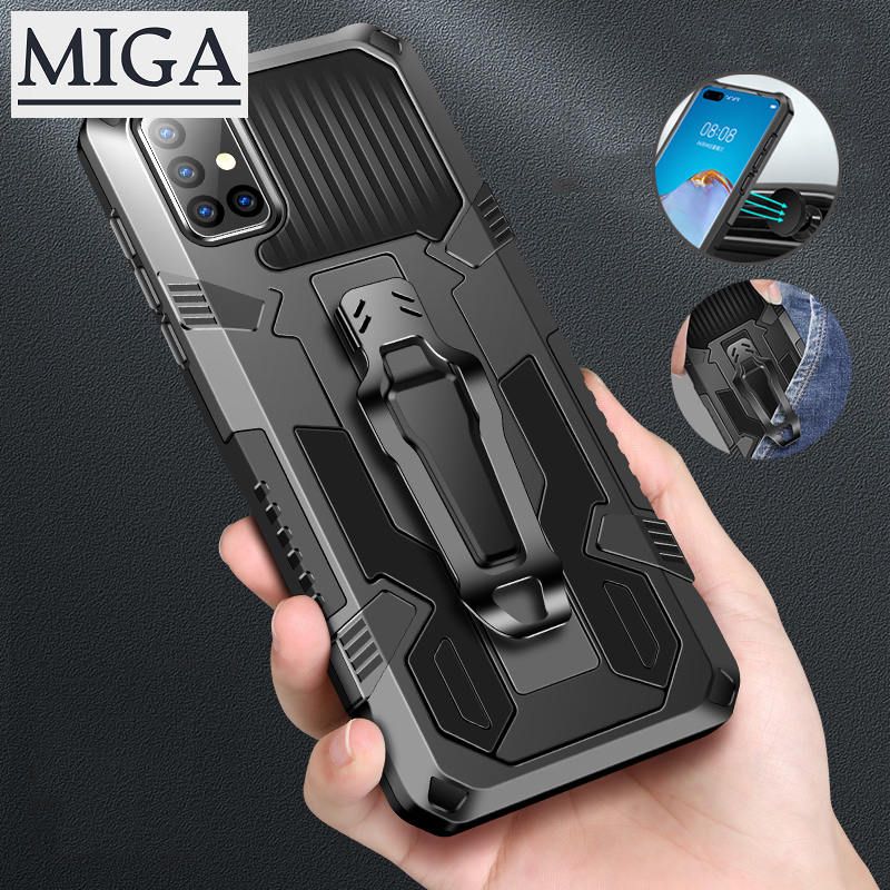 For Samsung Galaxy A51 A71 A31 A21 A11 A01 A51 A71 5G A21S M11 Shockproof Clip KickStand Armor Hybrid Hard Thin Cover Case