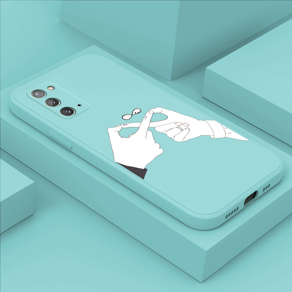 ZeroQiQi for Samsung Galaxy Note 20 Back Cover Mobius Ring Ultra Thin Soft Luxury Square Multicolor Liquid Silicone Phone Case