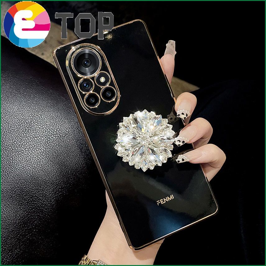 Suitable for Huawei nova/mate/p/glory mobile phone case rhinestone bracket all-in-one all-inclusive lens protection tide