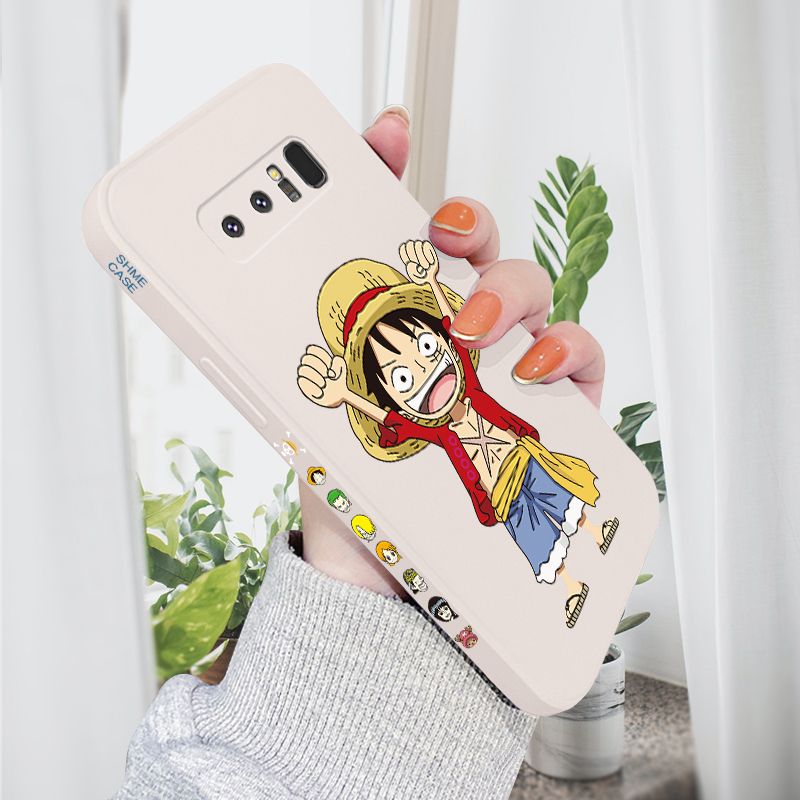 AMORVOR for Samsung Galaxy Note 8 Back Cover Anime One-Piece Luffy Side design Soft Case Liquid Silicone Phone Cases