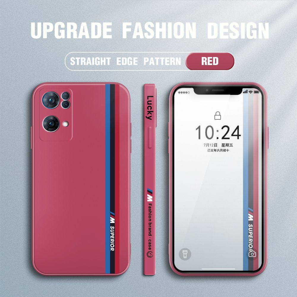 Jizetin for OPPO Reno7 Pro 5G Back Cover Simple Graffiti Track Side Design Liquid Silicone Phone Case Soft Full Camera Protect Phone Cases