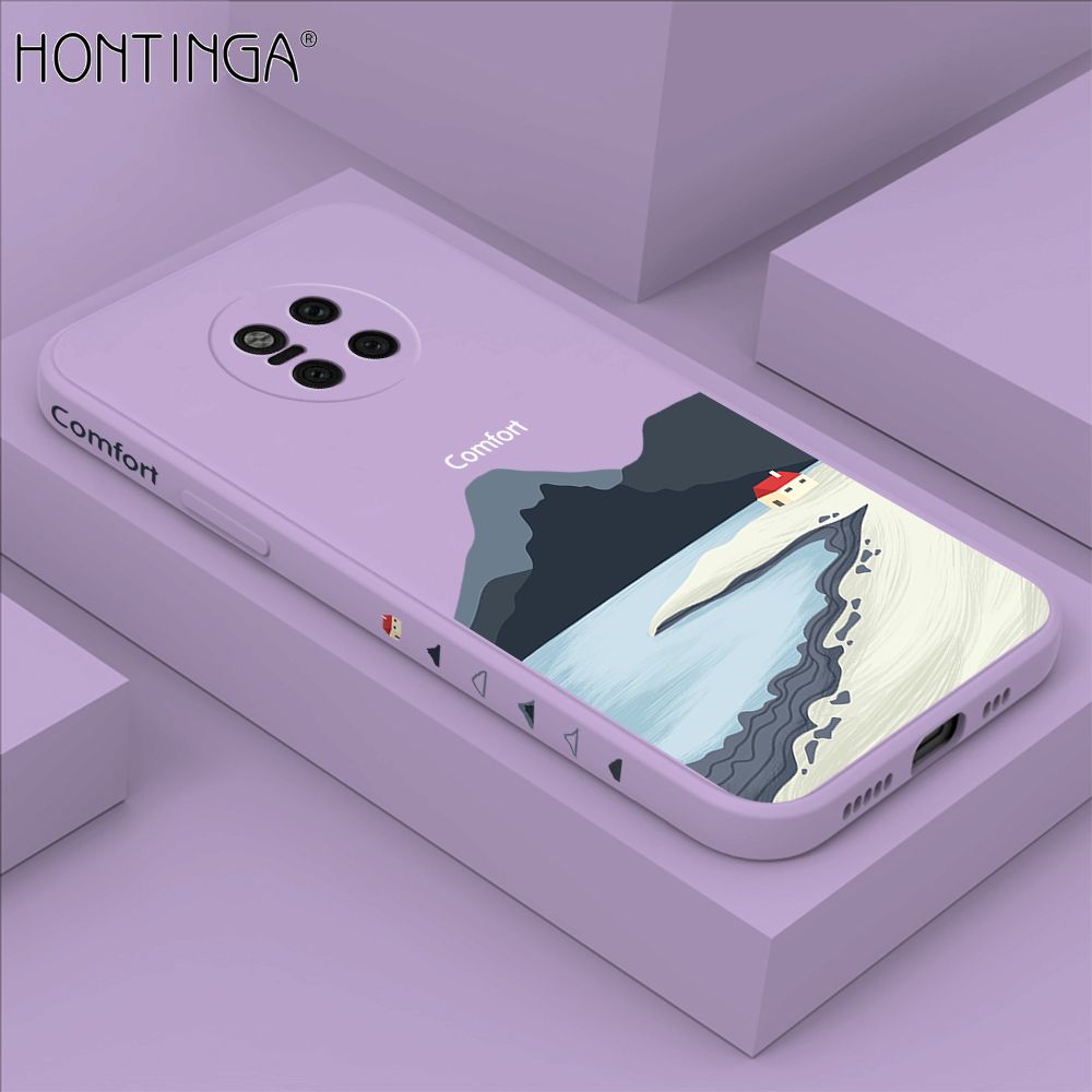 Hontinga for Huawei Mate20 Pro Case Side Design New Mount Back Cover Soft Square Edge Pattern Liquid Silicone Trend Phone Cases